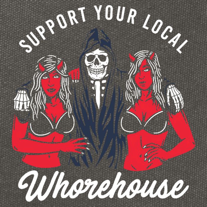 Support Your Local Whorehouse Funny Whorehouse Meme Cotton Canvas Backpack
