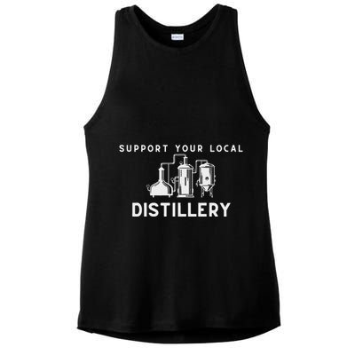 Support Your Local Distillery Beer Drinker Ladies PosiCharge Tri-Blend Wicking Tank
