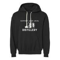 Support Your Local Distillery Beer Drinker Garment-Dyed Fleece Hoodie