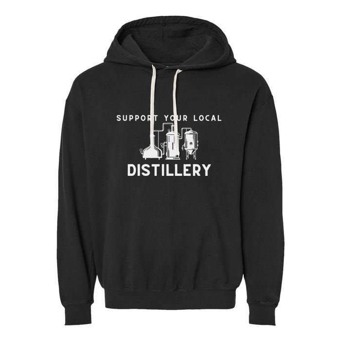 Support Your Local Distillery Beer Drinker Garment-Dyed Fleece Hoodie