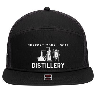 Support Your Local Distillery Beer Drinker 7 Panel Mesh Trucker Snapback Hat