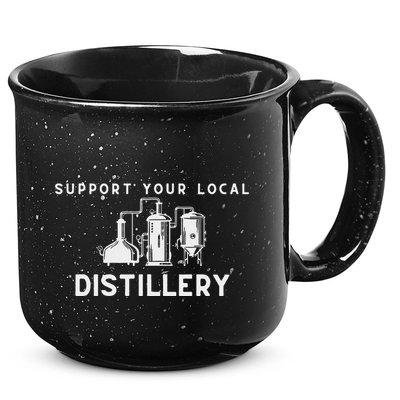 Support Your Local Distillery Beer Drinker 15oz Campfire Ceramic Mug
