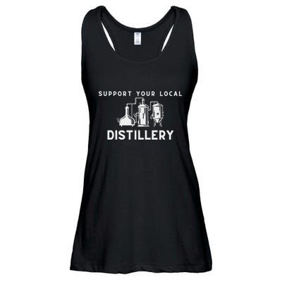 Support Your Local Distillery Beer Drinker Ladies Essential Flowy Tank