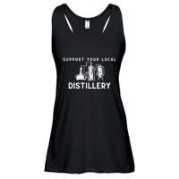 Support Your Local Distillery Beer Drinker Ladies Essential Flowy Tank