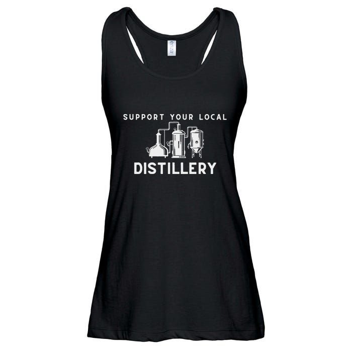 Support Your Local Distillery Beer Drinker Ladies Essential Flowy Tank