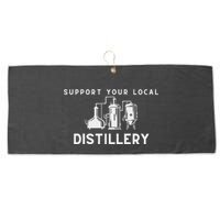 Support Your Local Distillery Beer Drinker Large Microfiber Waffle Golf Towel