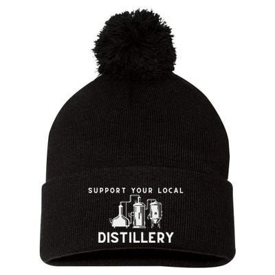 Support Your Local Distillery Beer Drinker Pom Pom 12in Knit Beanie