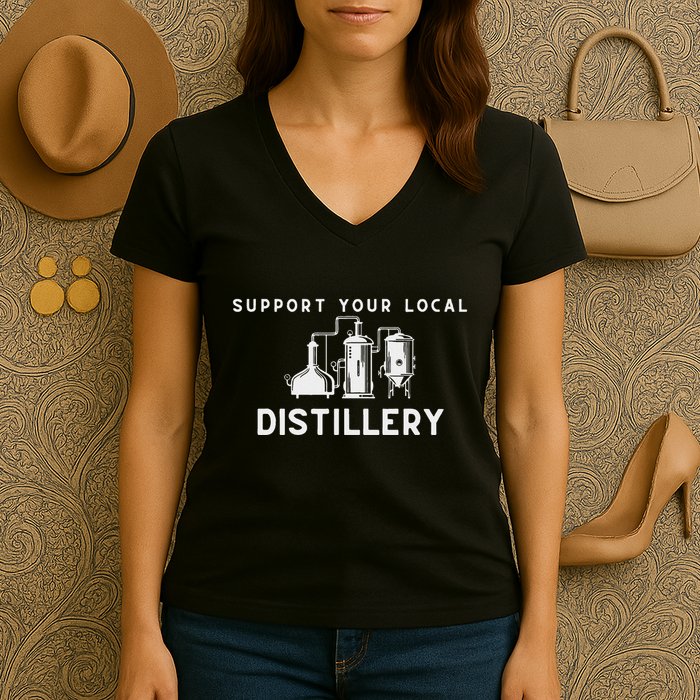 Support Your Local Distillery Beer Drinker Women's V-Neck T-Shirt