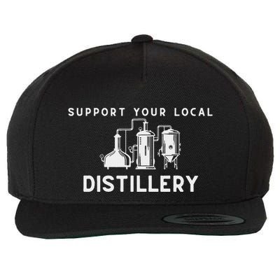 Support Your Local Distillery Beer Drinker Wool Snapback Cap