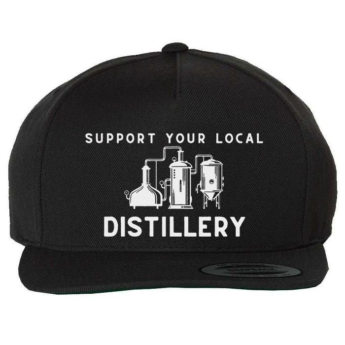 Support Your Local Distillery Beer Drinker Wool Snapback Cap