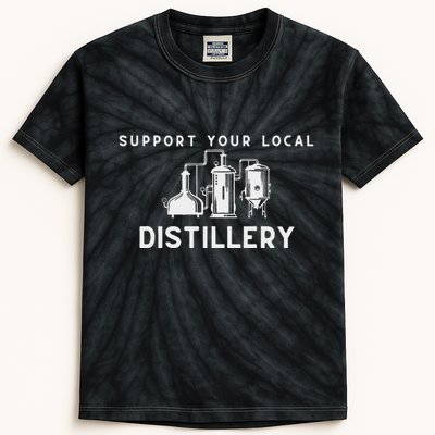 Support Your Local Distillery Beer Drinker Kids Tie-Dye T-Shirt