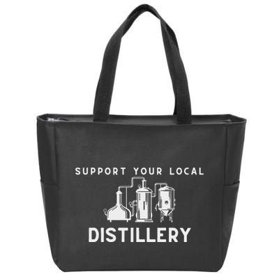 Support Your Local Distillery Beer Drinker Zip Tote Bag