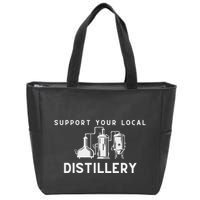 Support Your Local Distillery Beer Drinker Zip Tote Bag