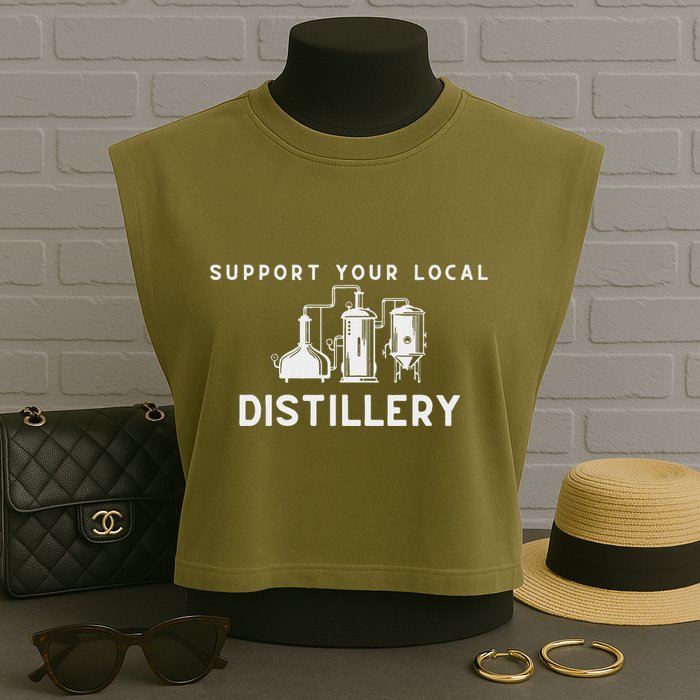 Support Your Local Distillery Beer Drinker Garment-Dyed Women's Muscle Tee