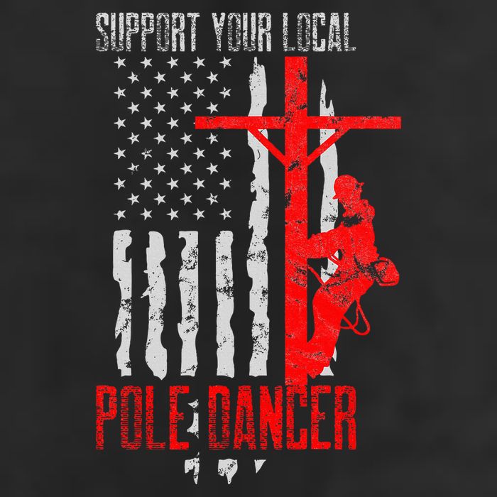Support Your Local Pole Dancer Electric Lineman Garment-Dyed Fleece Hoodie
