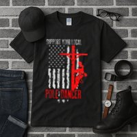 Support Your Local Pole Dancer Electric Lineman Tall T-Shirt