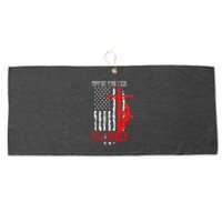 Support Your Local Pole Dancer Electric Lineman Large Microfiber Waffle Golf Towel