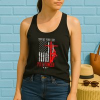 Support Your Local Pole Dancer Electric Lineman Womens Tank Top