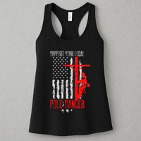 Support Your Local Pole Dancer Electric Lineman Womens Tank Top