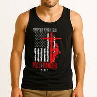Support Your Local Pole Dancer Electric Lineman Tank Top