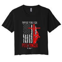 Support Your Local Pole Dancer Electric Lineman Crop Top