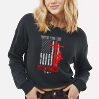 Support Your Local Pole Dancer Electric Lineman Cropped Pullover Crew