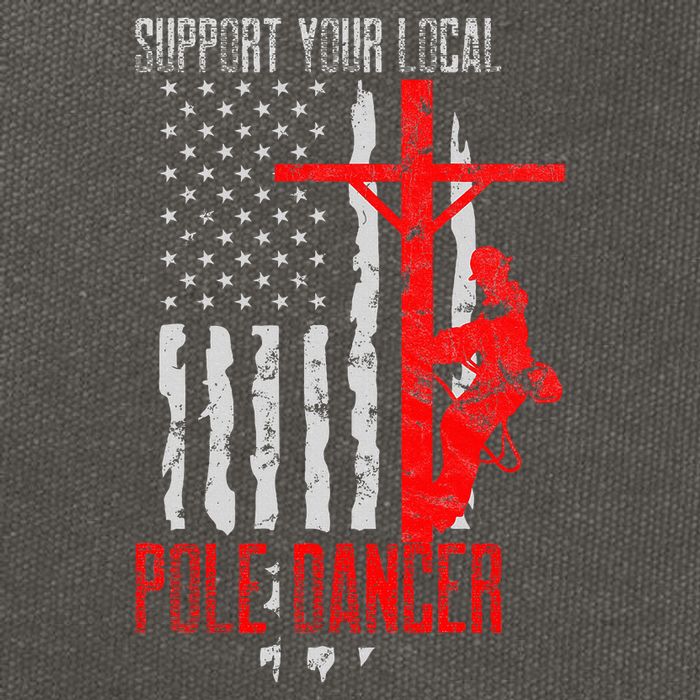 Support Your Local Pole Dancer Electric Lineman Cotton Canvas Backpack