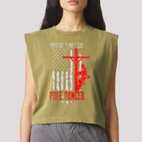 Support Your Local Pole Dancer Electric Lineman Garment-Dyed Women's Muscle Tee