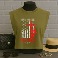 Support Your Local Pole Dancer Electric Lineman Garment-Dyed Women's Muscle Tee