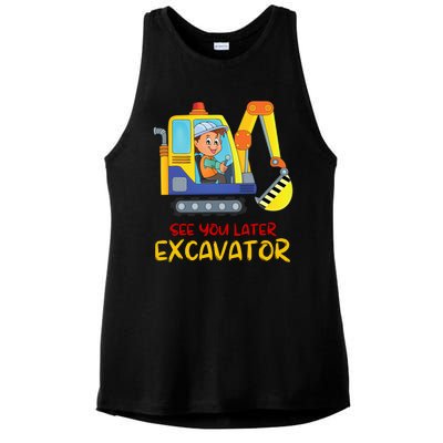 See You Later Excavator Ladies PosiCharge Tri-Blend Wicking Tank