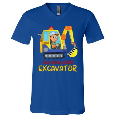 See You Later Excavator V-Neck T-Shirt