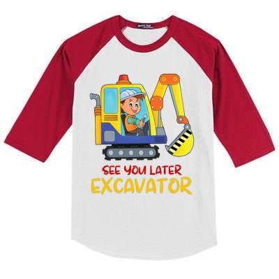 See You Later Excavator Kids Colorblock Raglan Jersey