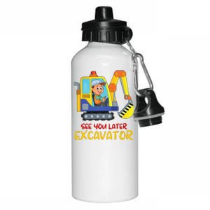 See You Later Excavator Aluminum Water Bottle