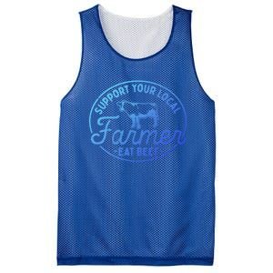 Support Your Local Farmer Eat Beef Great Gift Mesh Reversible Basketball Jersey Tank