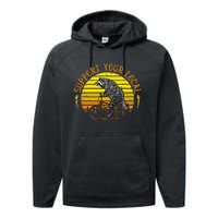 Support Your Local Raccoon Bicycle Performance Fleece Hoodie