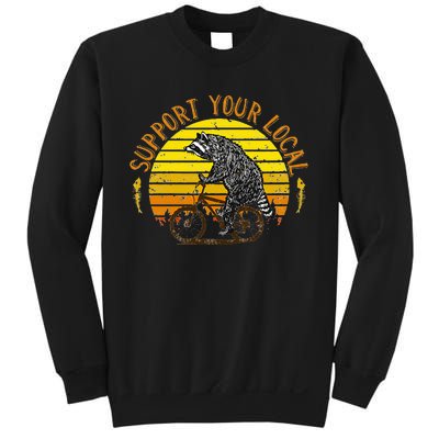 Support Your Local Raccoon Bicycle Sweatshirt