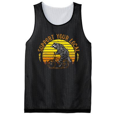 Support Your Local Raccoon Bicycle Mesh Reversible Basketball Jersey Tank