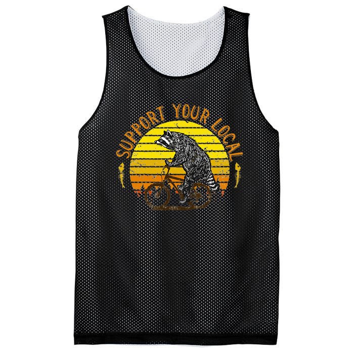 Support Your Local Raccoon Bicycle Mesh Reversible Basketball Jersey Tank