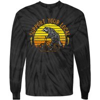 Support Your Local Raccoon Bicycle Tie-Dye Long Sleeve Shirt