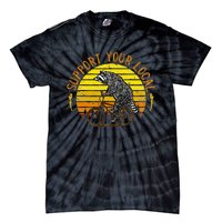 Support Your Local Raccoon Bicycle Tie-Dye T-Shirt