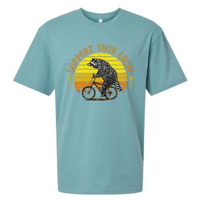 Support Your Local Raccoon Bicycle Sueded Cloud Jersey T-Shirt