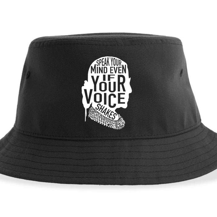 Speak Your Mind Even If Your Voice Shakes Rbg Feminist Gift Sustainable Bucket Hat