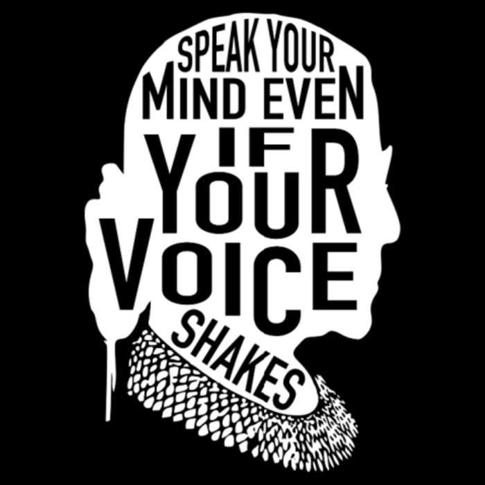 Speak Your Mind Even If Your Voice Shakes Rbg Feminist Gift Drawstring Bag