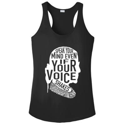 Speak Your Mind Even If Your Voice Shakes Rbg Feminist Gift Ladies PosiCharge Competitor Racerback Tank