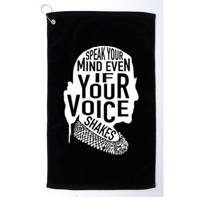 Speak Your Mind Even If Your Voice Shakes Rbg Feminist Gift Golf Towel