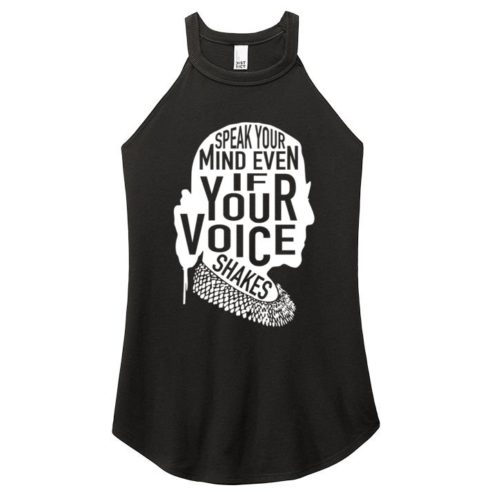 Speak Your Mind Even If Your Voice Shakes Rbg Feminist Gift Women's Perfect Tri Rocker Tank