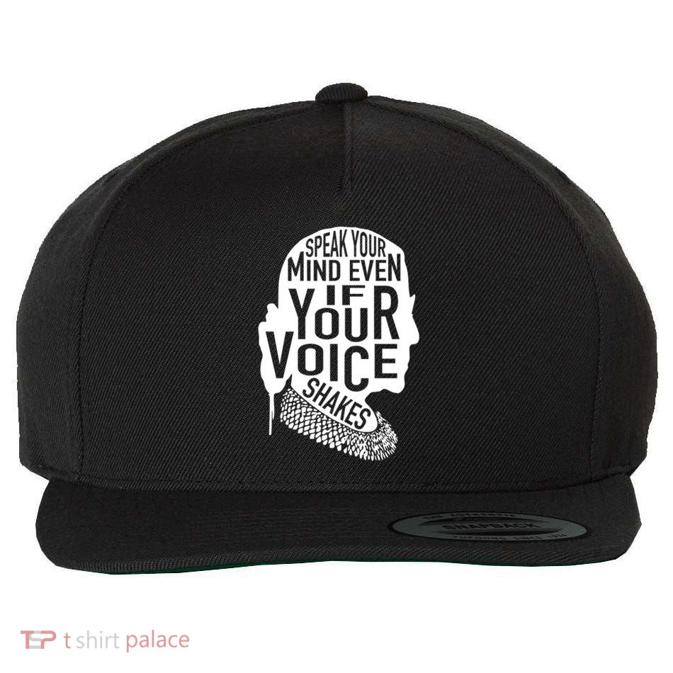 Speak Your Mind Even If Your Voice Shakes Rbg Feminist Gift Wool Snapback Cap