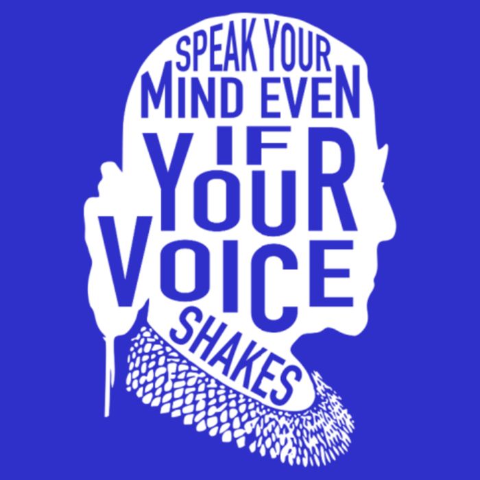 Speak Your Mind Even If Your Voice Shakes Rbg Feminist Gift Stripe Pom Pom Beanie