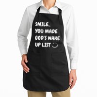 Smile You Made GodS Wake Up List Christian Apron