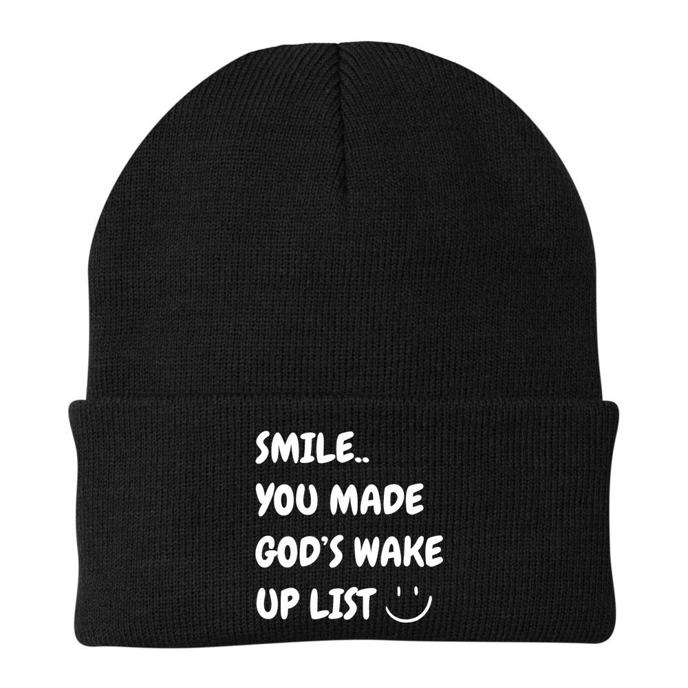 Smile You Made GodS Wake Up List Christian Beanie